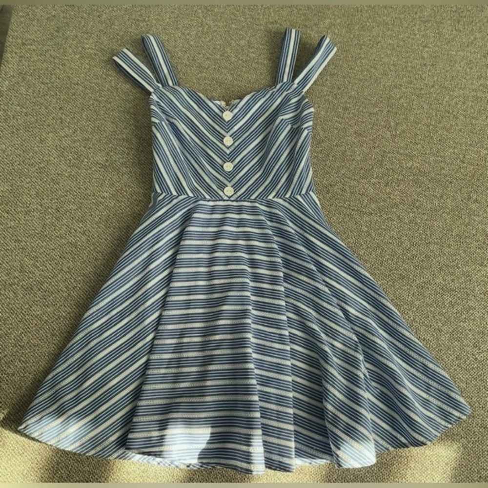 City Studio - Blue and White Dress - Size 7 Juniors